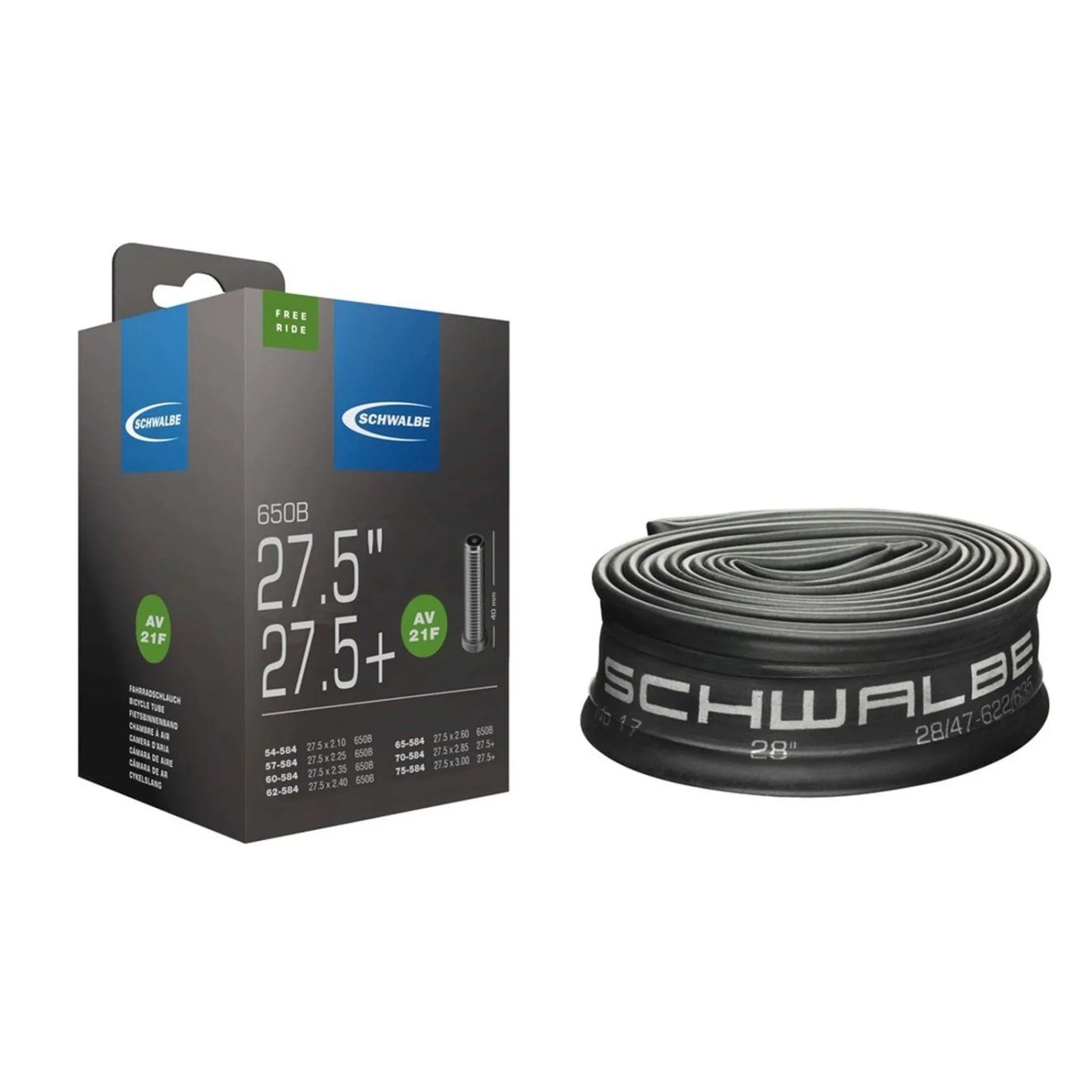 Schwalbe Fahrradschlauch AV21F TR4 Freeride 275 Zoll