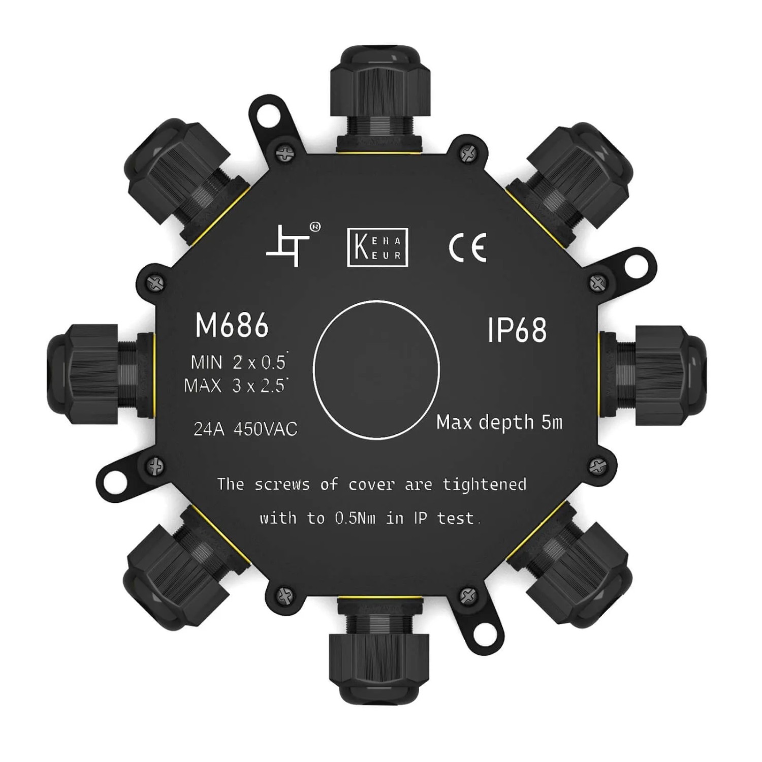 hb-digital Abzweigdose Wasserdicht IP68 8 Wege Installationsdose
