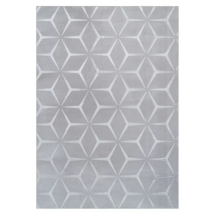 MeGusta Teppich Calma 225 Silber 80x150 cm Pflegeleicht Modern