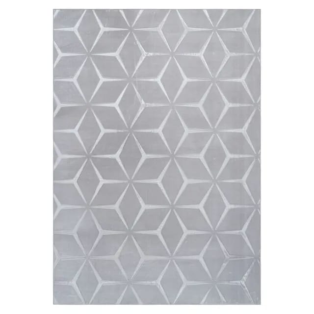 MeGusta Teppich Calma 225 Silber 80x150 cm Pflegeleicht Modern