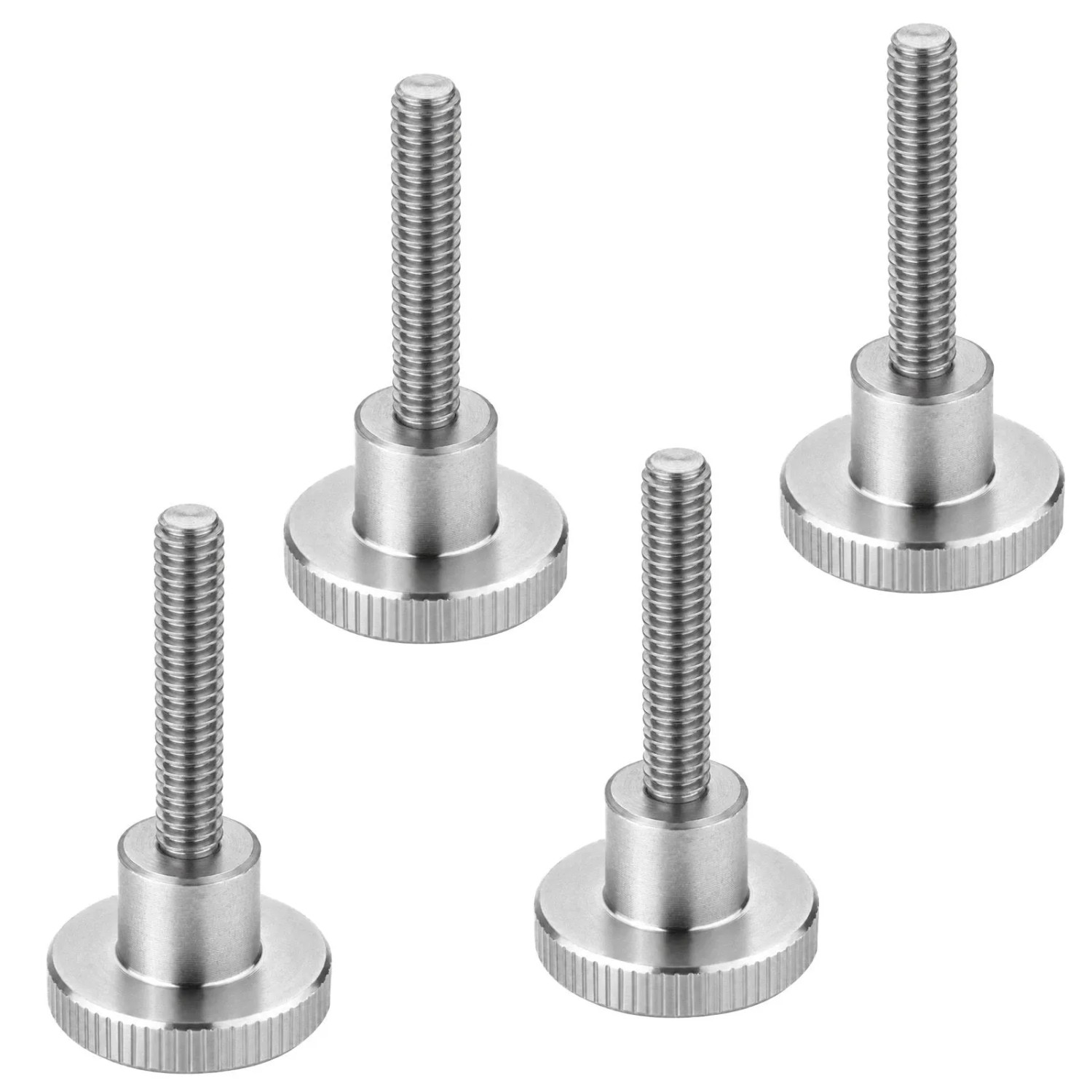 SOTECH 4x Rändelschrauben M5 x 20 mm Hohe Ausführung mit Schaft Kopf Durchmesser 20 x 4 mm DIN 464 Edelstahl V2A SS304