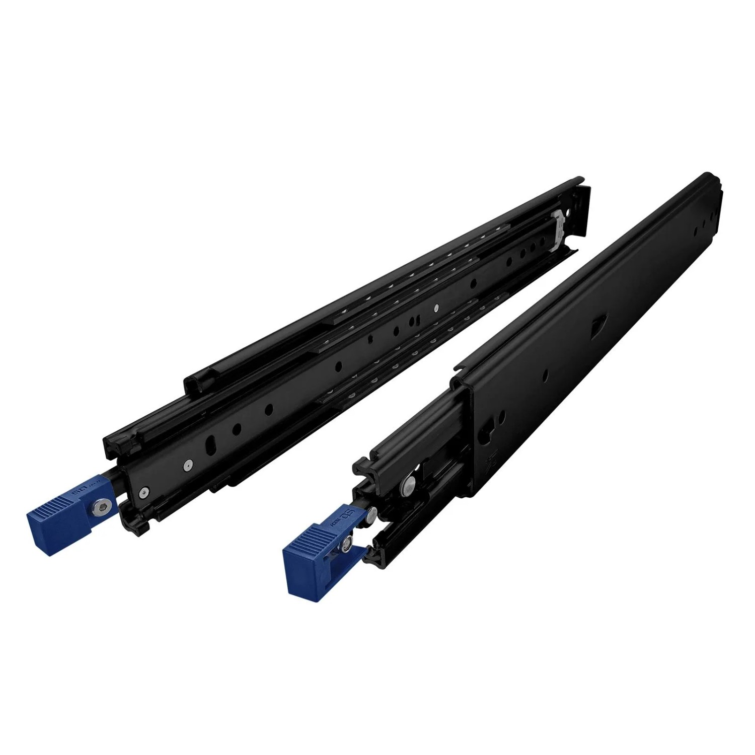 SOTECH Schwerlastauszug 200 kg KV2-200-H76-900 EH 914,4 mm Schwarz VarioSlide Zweihandverriegelung mit Lock In Out Einrastfunktion Grauer Hebel