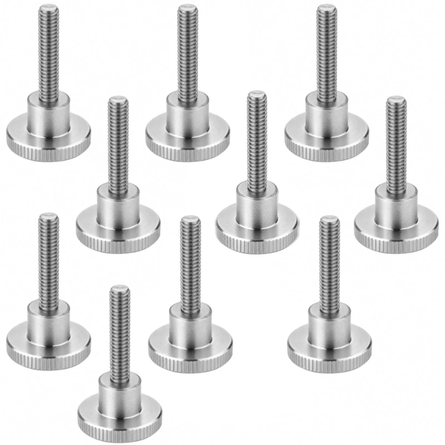 SOTECH 10x Rändelschrauben M8 x 40 mm Hohe Ausführung mit Schaft Kopf Durchmesser 30 x 6 mm DIN 464 Edelstahl V2A SS304