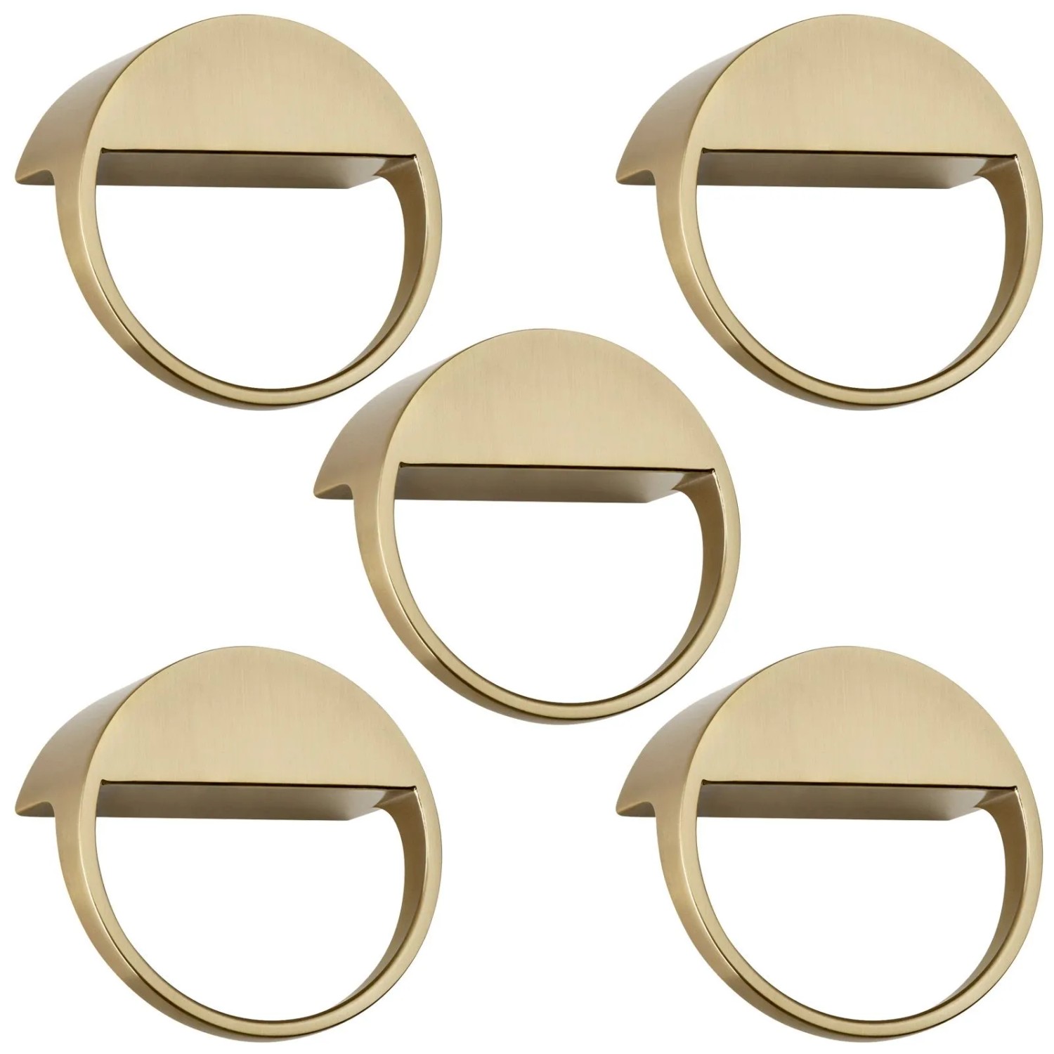 SOTECH 5 Stück Möbelgriffe ZEN BA 32 mm Durchmesser 59 mm Gold Matt Gebürstet