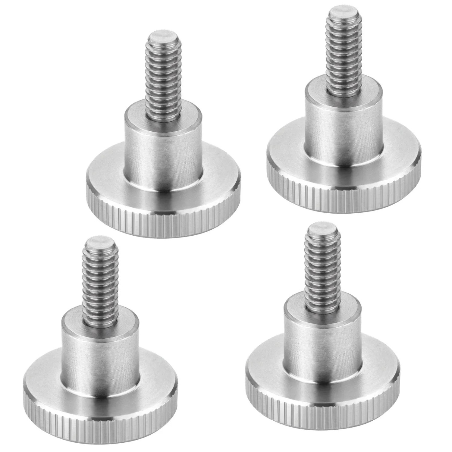 SOTECH 4x Rändelschrauben M10 x 12 mm Hohe Ausführung mit Schaft Kopf Durchmesser 36 x 8 mm DIN 464 Edelstahl V2A SS304