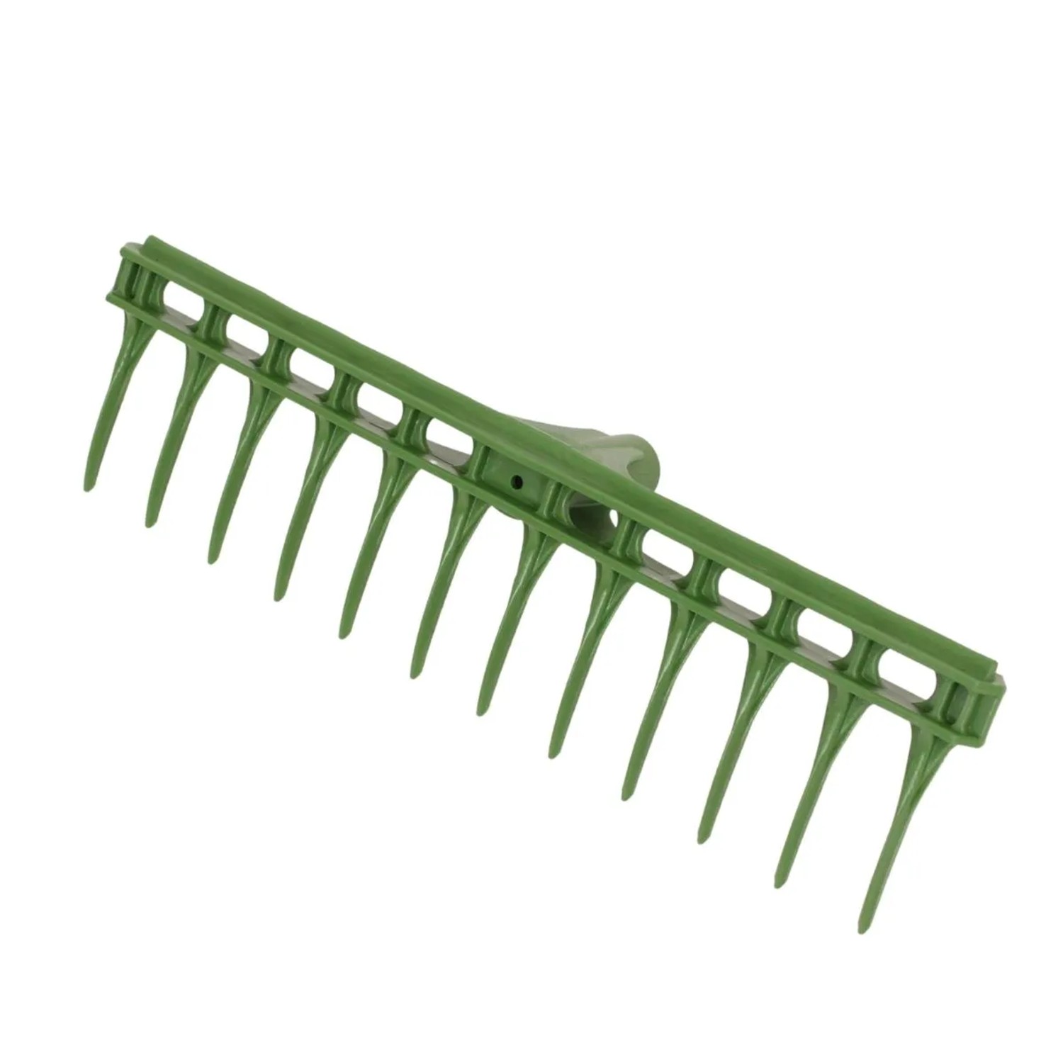 Galaflor - Kunststoffrechen 43cm mit 12 Zinken Gartenrechen Grün - Rechenaufsatz für Laub und Boden