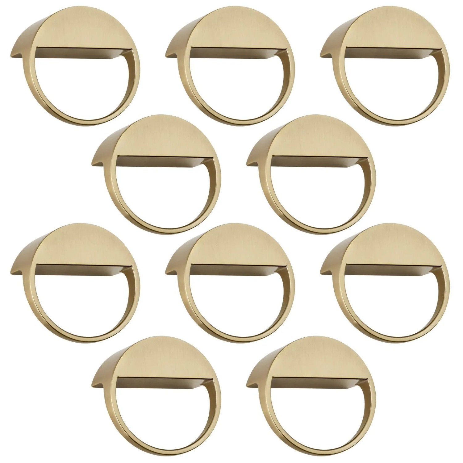 SOTECH 10 Stück Möbelgriffe ZEN BA 32 mm Durchmesser 59 mm Gold Matt Gebürstet