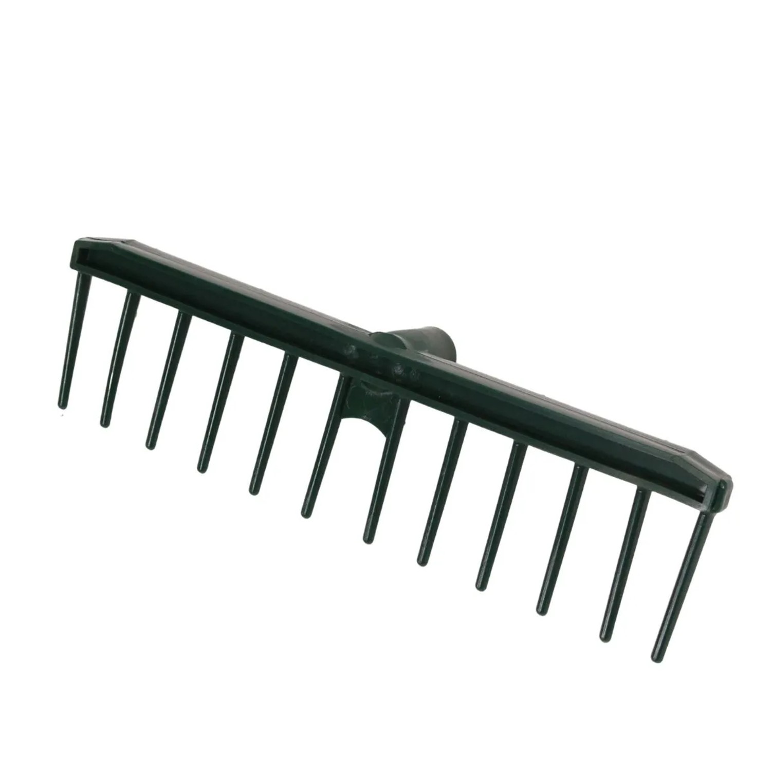Galaflor - Kunststoffrechen 42cm mit 12 Zinken Gartenrechen Grün - Rechenaufsatz für Laub und Boden