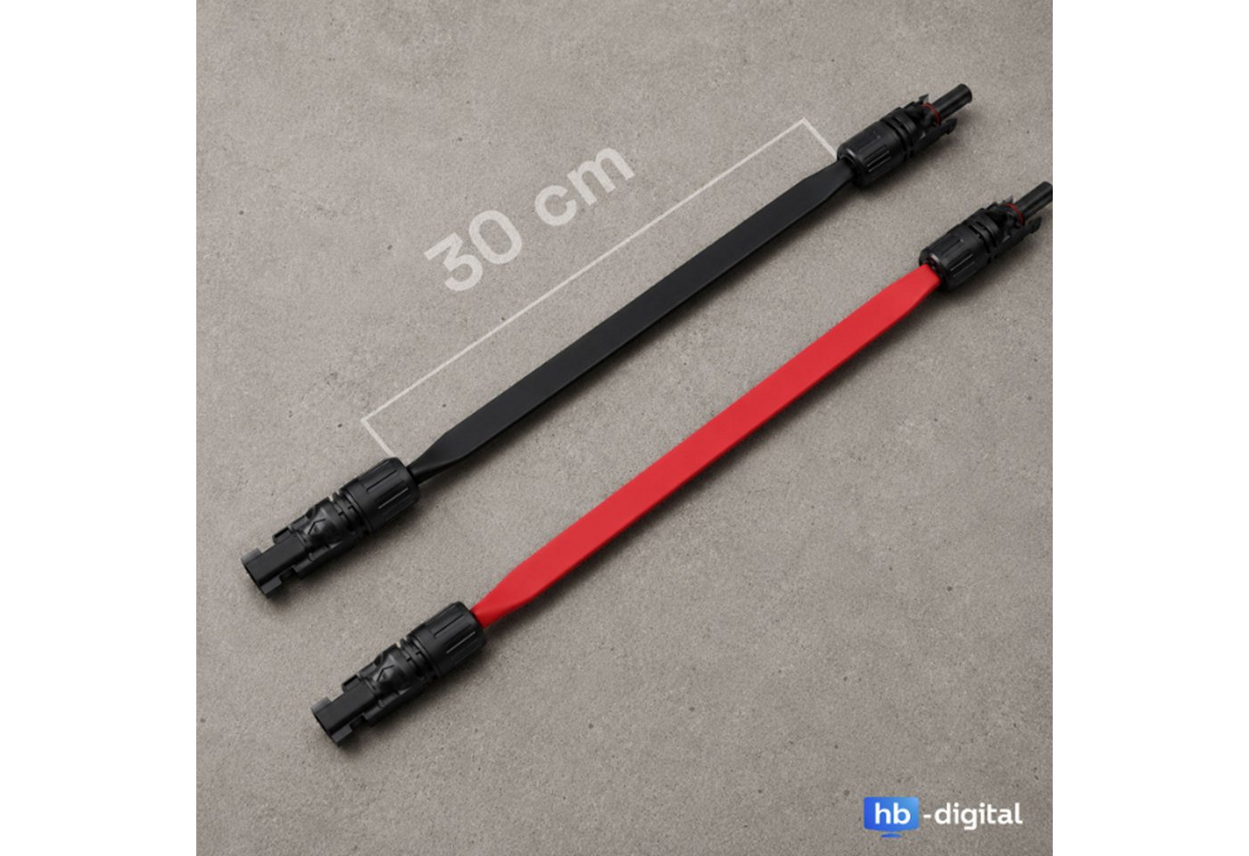 hb-digital 30cm PV Fensterdurchfuehrung 4mm2 1000V bis 30A Schwarz