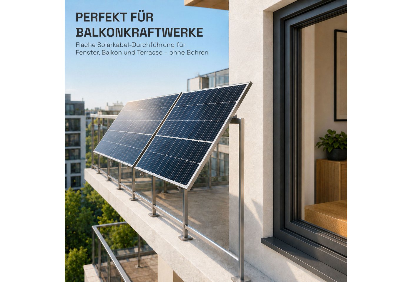 hb-digital 30cm PV Fensterdurchfuehrung 4mm2 1000V bis 30A Schwarz Bild 4
