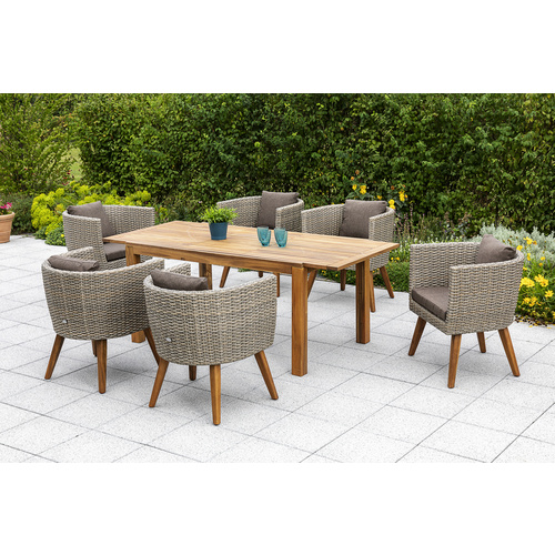 Merxx Gartenmöbel-Set Imperia 7-teilig Moderner Ausziehtisch Bild 2