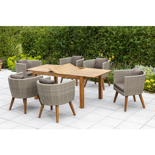 Merxx Gartenmöbel-Set Imperia 7-teilig Moderner Ausziehtisch Bild 3