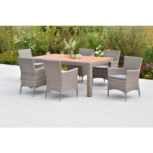 Merxx Teneriffa Gartenmöbel-Set 13-tlg. 6 Sessel 6 Sitzkissen 180 x 100 cm Bild 2
