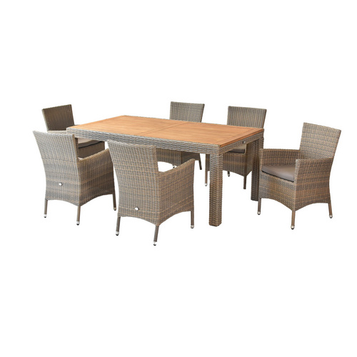 Merxx Teneriffa Gartenmöbel-Set 13-tlg. 6 Sessel 6 Sitzkissen 180 x 100 cm Bild 3