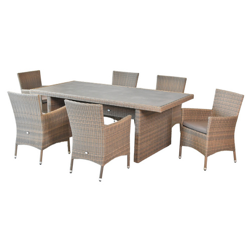 Merxx Teneriffa Set 13-tlg. 6 Sessel 6 Sitzkissen Wangentisch 200 x 100 cm Bild 2