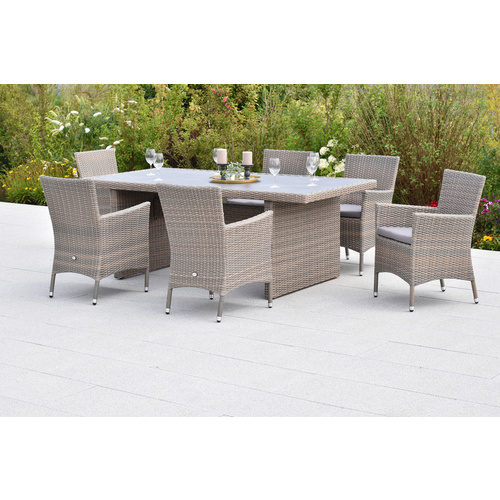 Merxx Teneriffa Set 13-tlg. 6 Sessel 6 Sitzkissen Wangentisch 200 x 100 cm Bild 3
