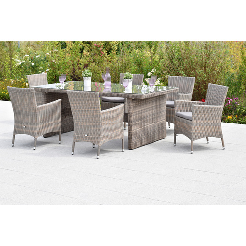 Merxx Teneriffa Set 13-tlg. 6 Sessel 6 Sitzkissen Gartentisch 200 x 100 cm Bild 2