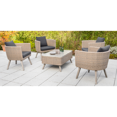 Merxx Gartensessel-Set Imperia 2-tlg. Naturfarben Braun Bild 2