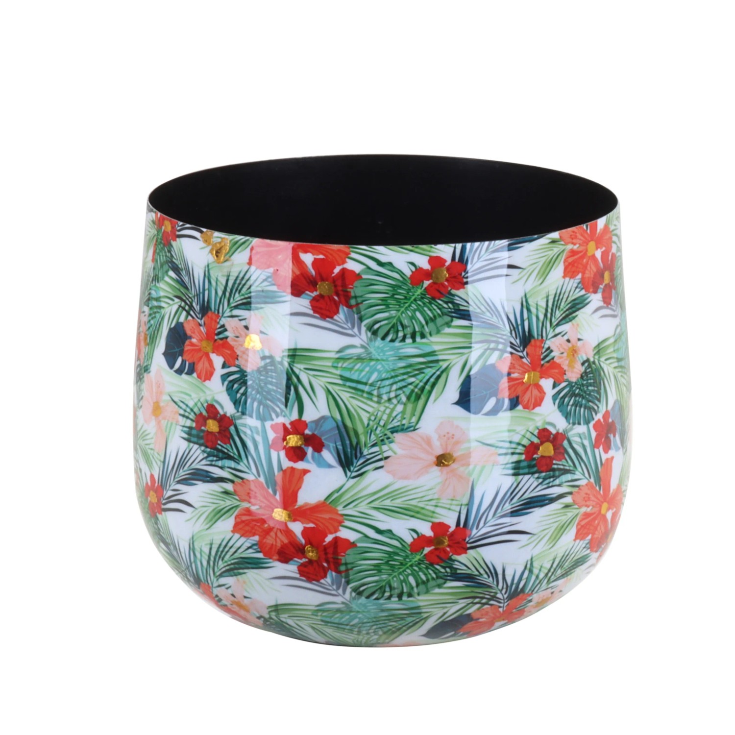 A.H.G. Übertopf Flora mit Gold-Reflexen Rund 14 x 15 x 11 cm Tropical
