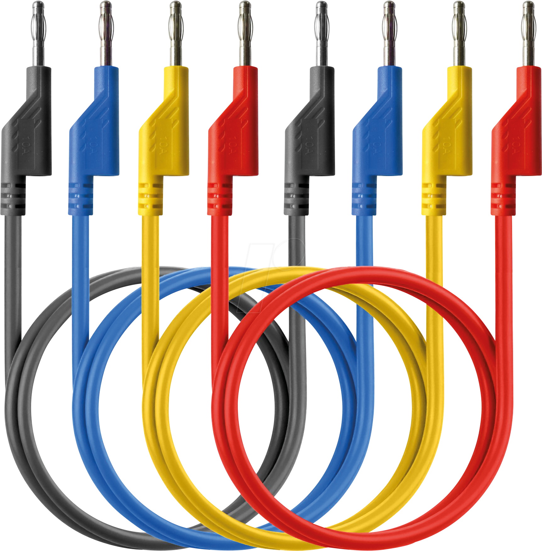 PEAKTECH 7047 - Messleitungen, 0,50 m, stapelbar, 4er Set