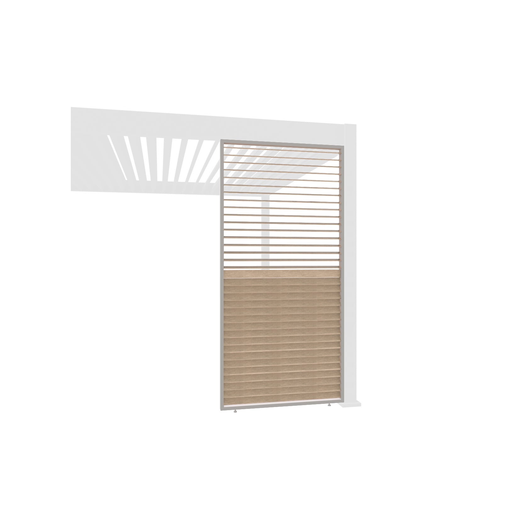 Weide Lamellenwand Holzoptik Ivory Sand mit drehbaren Lamellen Aluminium1.23 Meter Holzoptik