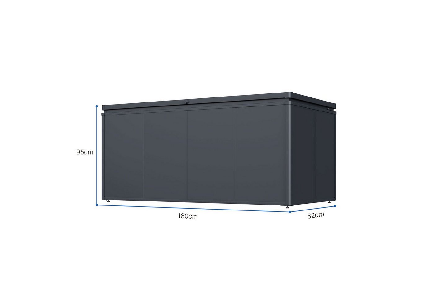 Weide Noble Gartenbox 1400 L Aufbewahrungsbox aus Stahl Anthrazit