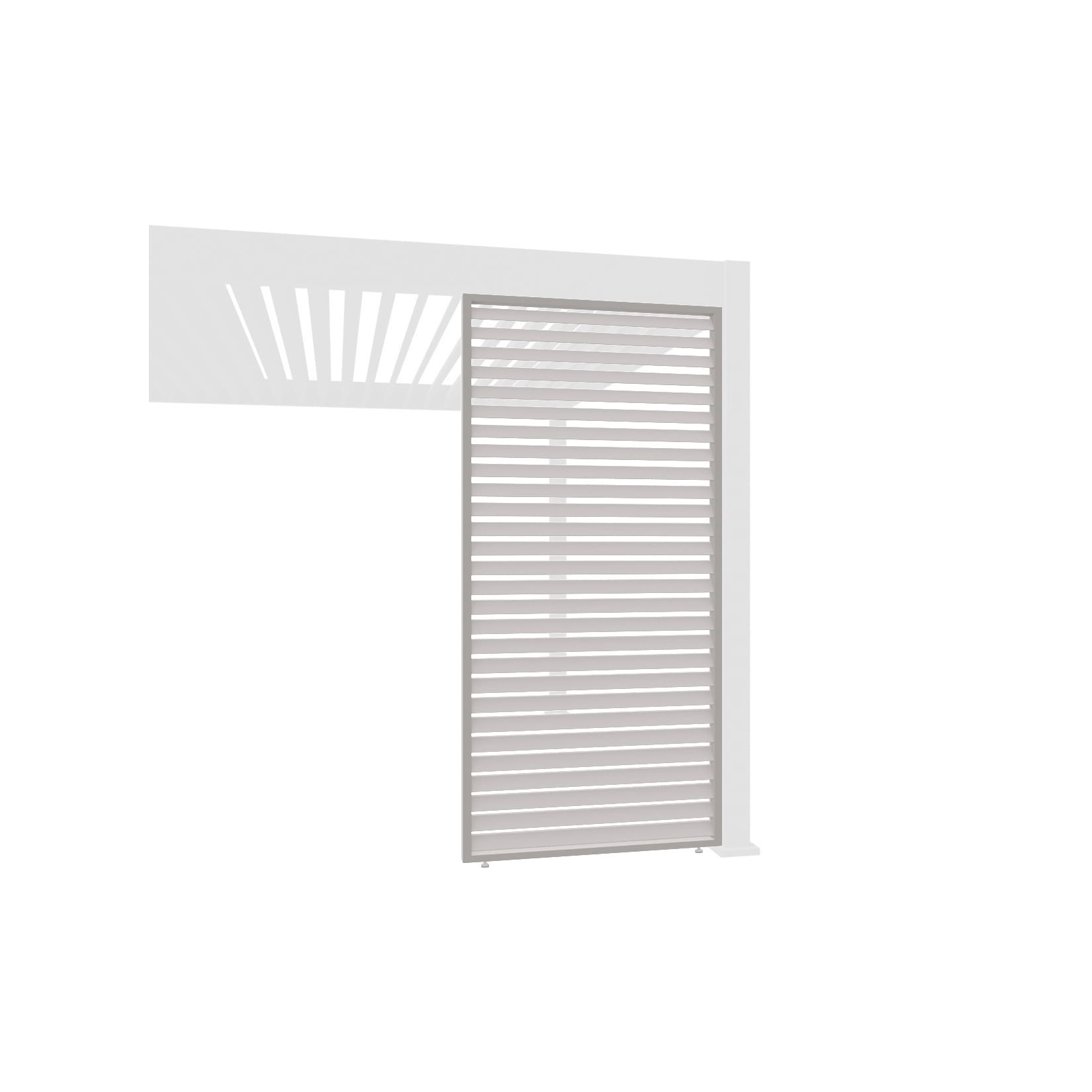 Weide Lamellenwand horizontal Ivory Sand Aluminium als Pergola Sichtschutz0.83 Meter