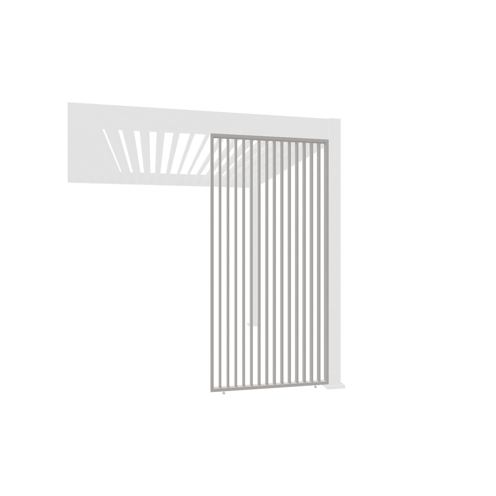 Weide Lamellenwand vertikal Ivory Sand Aluminium als Pergola Sichtschutz1.23 Meter