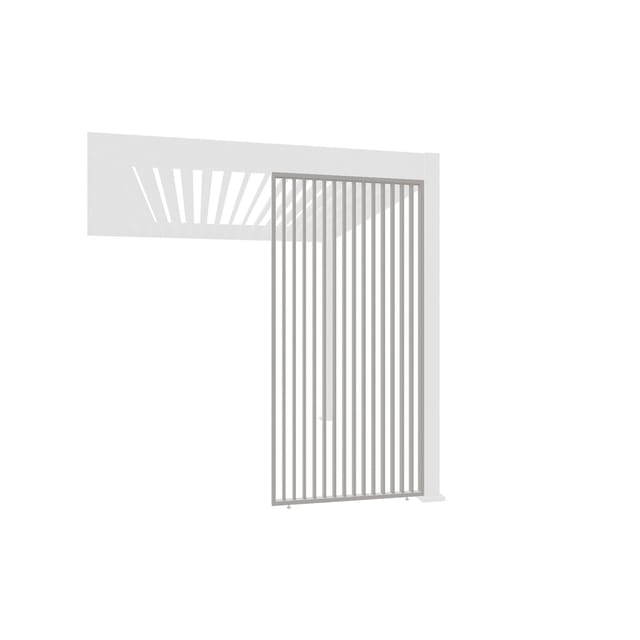 Weide Lamellenwand vertikal Ivory Sand Aluminium als Pergola Sichtschutz0.93 Meter