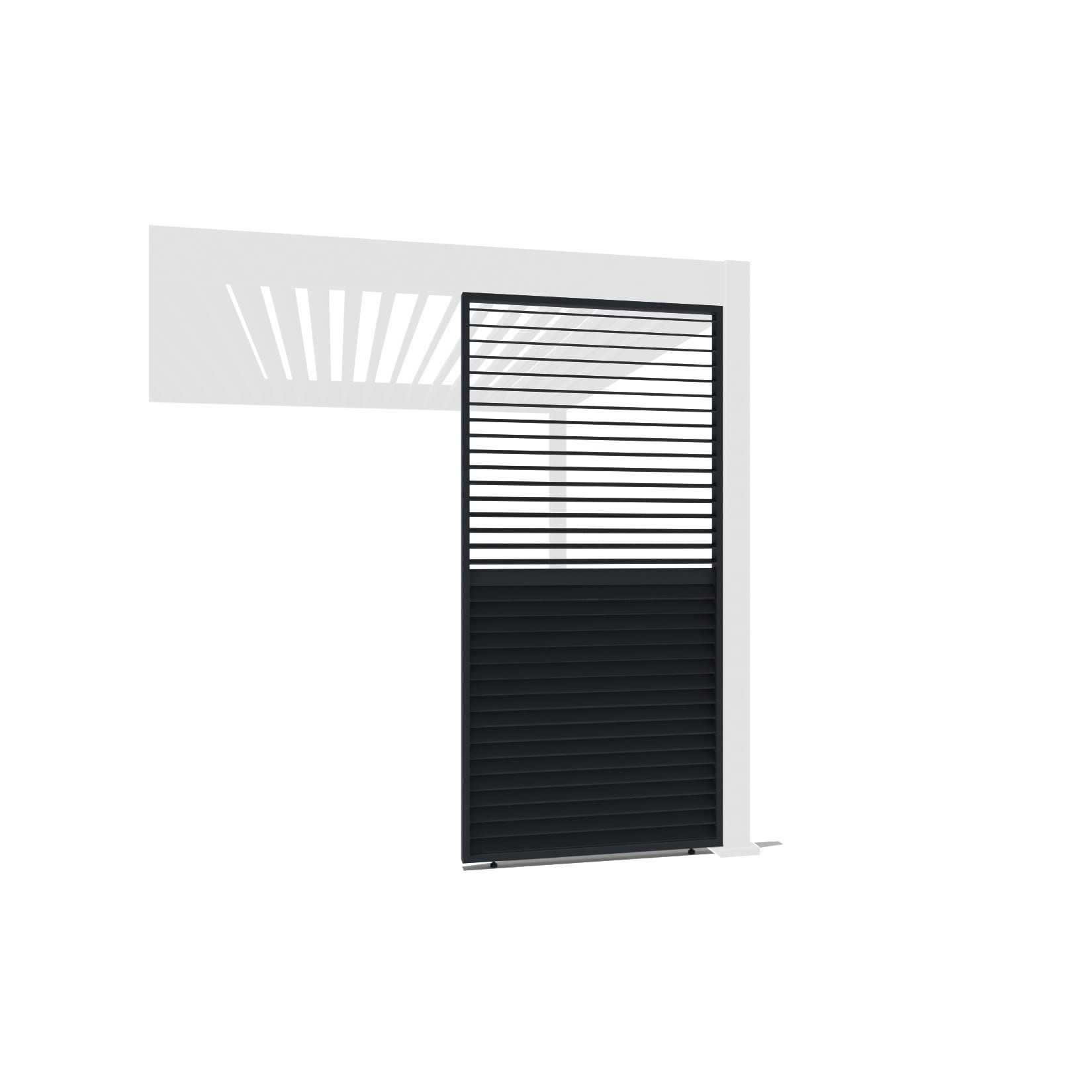 Weide Lamellenwand horizontal anthrazit mit drehbaren Lamellen AluminiumAnthrazit 1.23 Meter