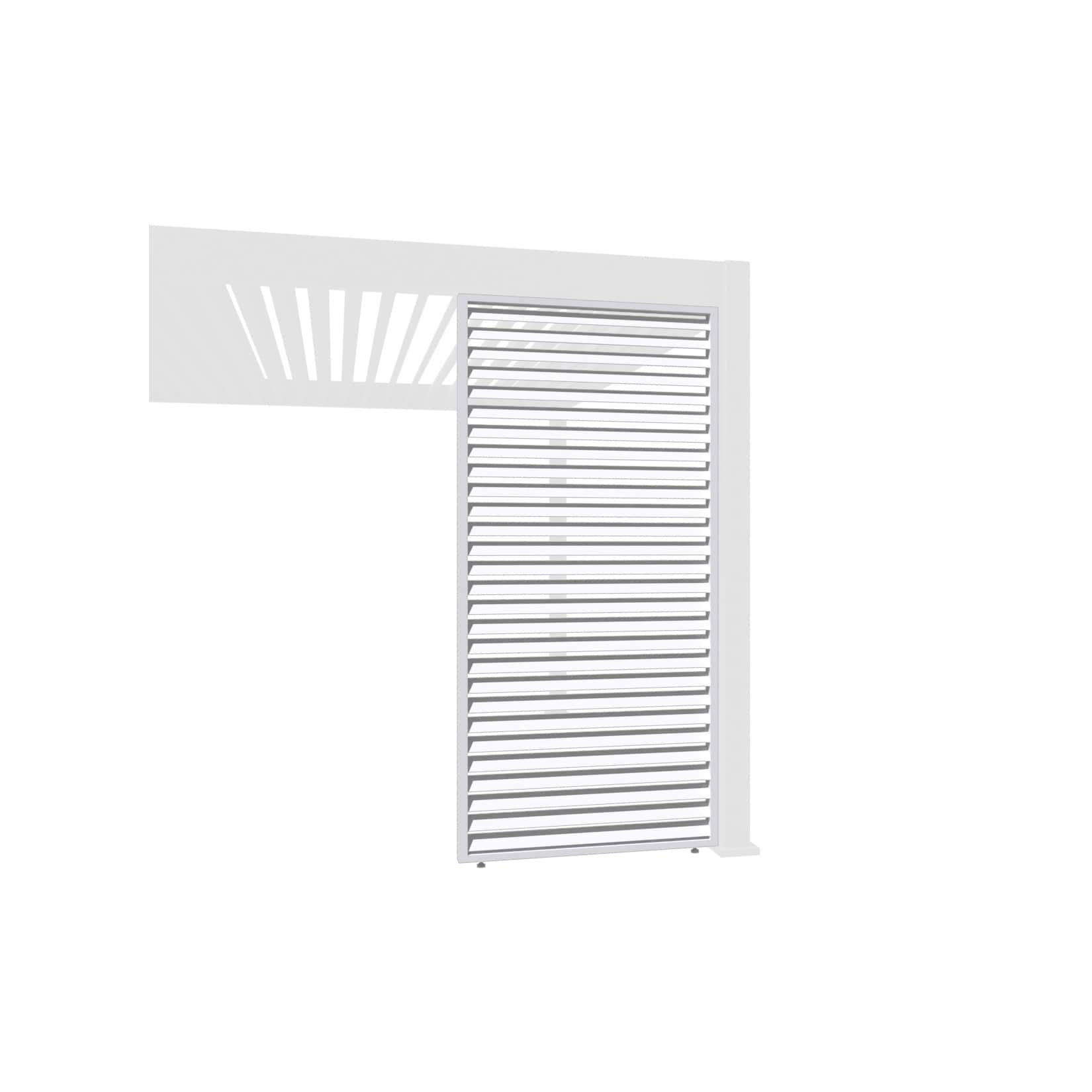 Weide Lamellenwand horizontal weiß Aluminium als Pergola Sichtschutz0.83 Meter