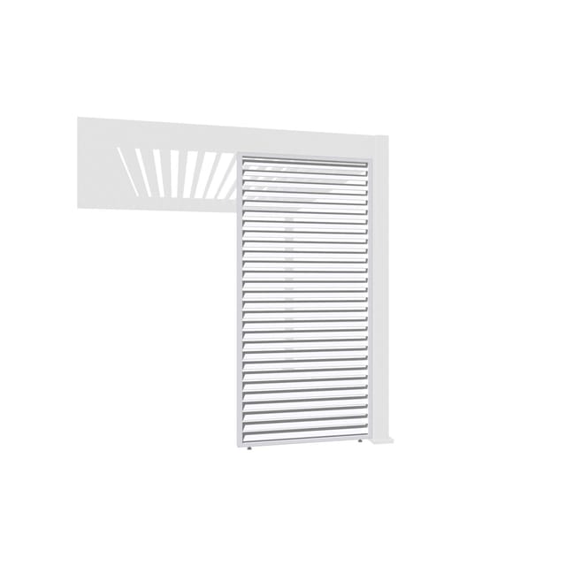 Weide Lamellenwand horizontal weiß Aluminium als Pergola Sichtschutz0.83 Meter