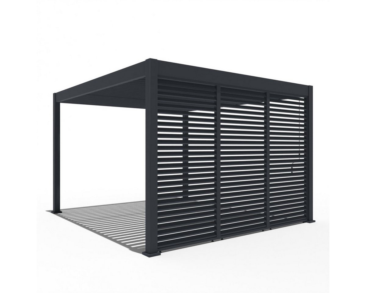 Weide Lamellenwand horizontal anthrazit Aluminium als Pergola Sichtschutz0.83 Meter Bild 2