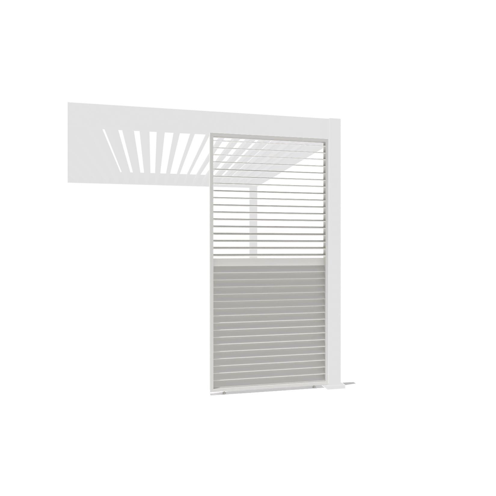 Weide Lamellenwand horizontal weiß mit drehbaren Lamellen AluminiumWeiß 0.93 Meter