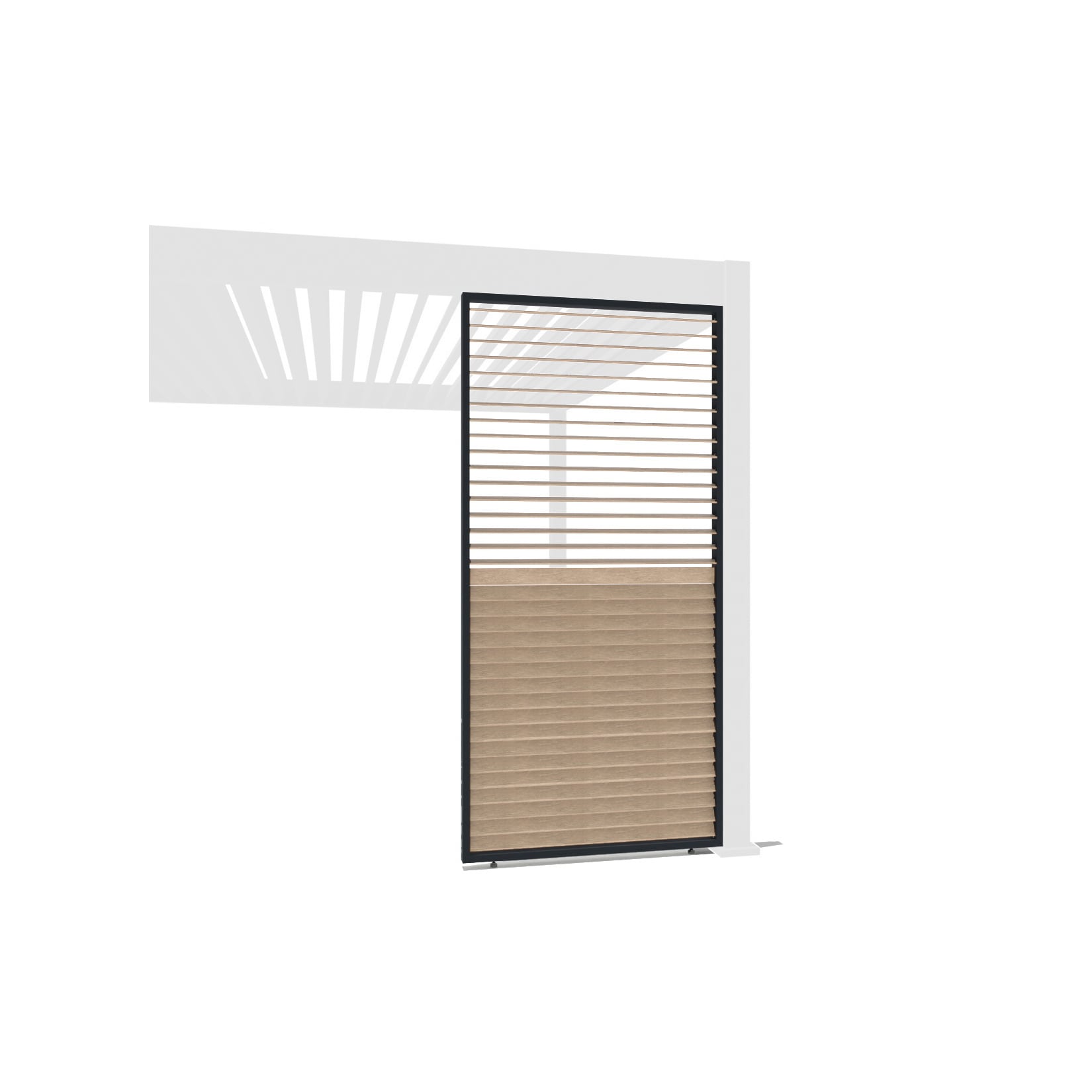 Weide Lamellenwand Holzoptik anthrazit mit drehbaren Lamellen Aluminium1.13 Meter Holzoptik