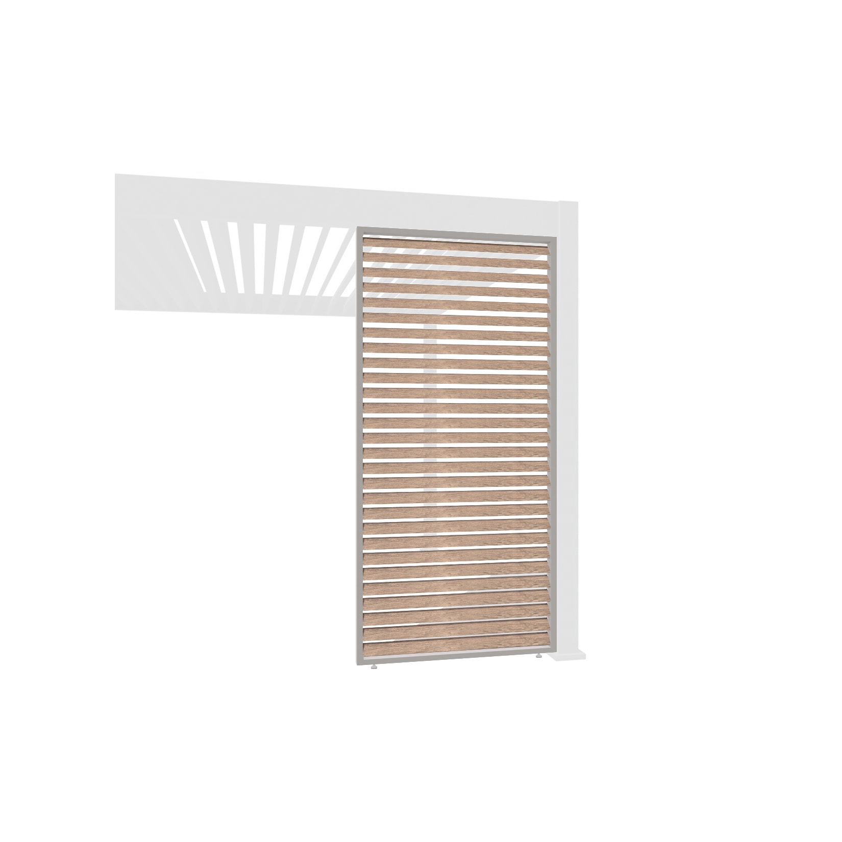 Weide Lamellenwand Holzoptik Ivory Sand Aluminium als Pergola Sichtschutz0.93 Meter