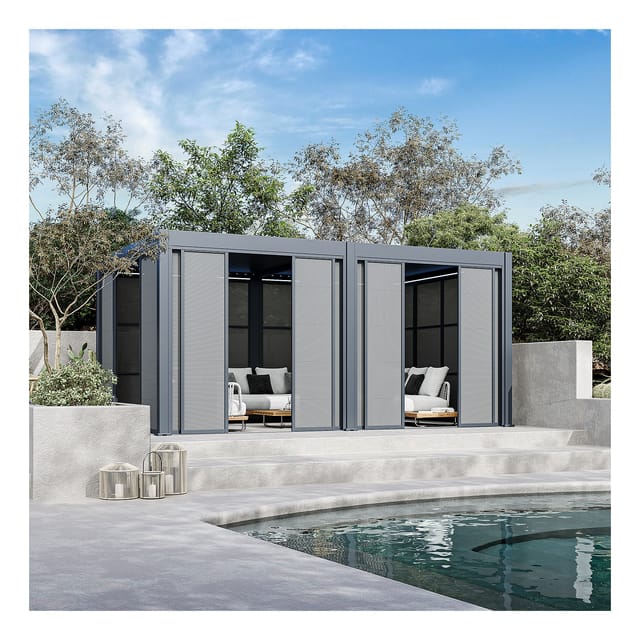 Weide Slim Frame Schiebepaneel Textil anthrazit für Pergola3.6 Meter Anthrazit