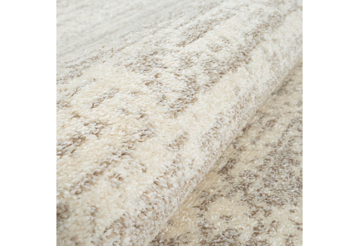 Sanat Teppich Oslo, auch als Läufer und in Rund, rund, Höhe: 10 mm, meliert robuster Kurzflor, Wohnzimmer, Schlafzimmer, auch als Läufer