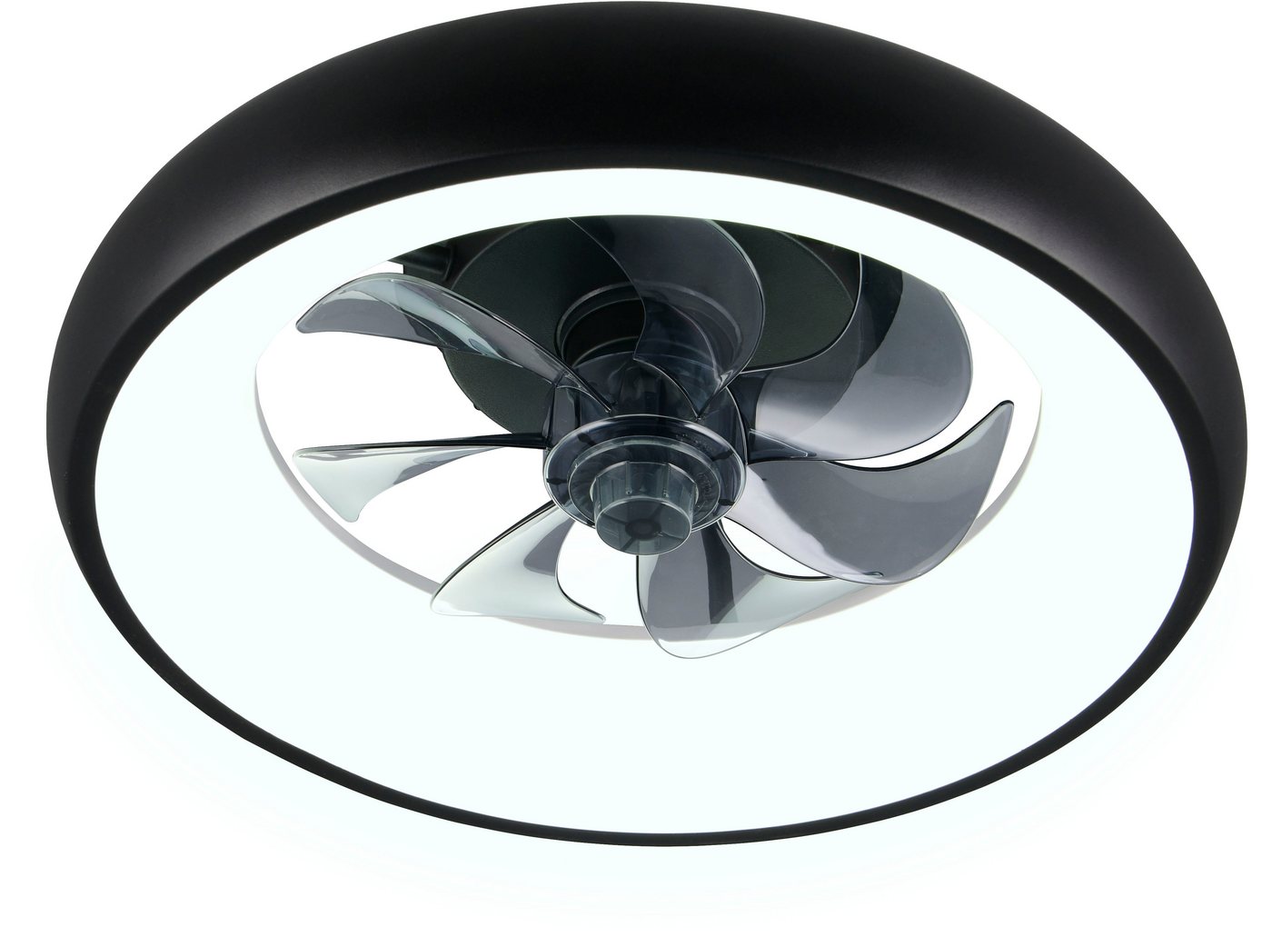 Reality Leuchten LED Deckenleuchte MUONIO mit Ventilator, Deckenventilator mit Licht, 20W LED CCT Ø 40cm, CCT - über Fernbedienung, Dimmfunktion, Fernbedienung, Infrarot inkl., Memoryfunktion, Nachtlichtfunktion, Timerfunktion, Ventilatorfunktion, getrennt schaltbar, LED fest integriert, Farbwechsler, warmweiß - kaltweiß, Fernbedienung 3 Geschwindigkeiten Timer Vor- & Rücklauf dimmbar Bild 4