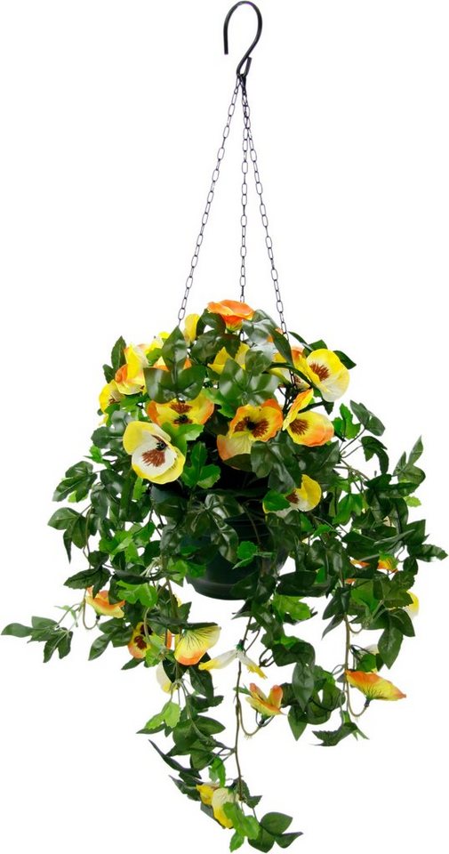 Kunstpflanze Stiefmütterchenhängeampel Stiefmütterchenhängeampel, I.GE.A., Höhe 64 cm Bild 3