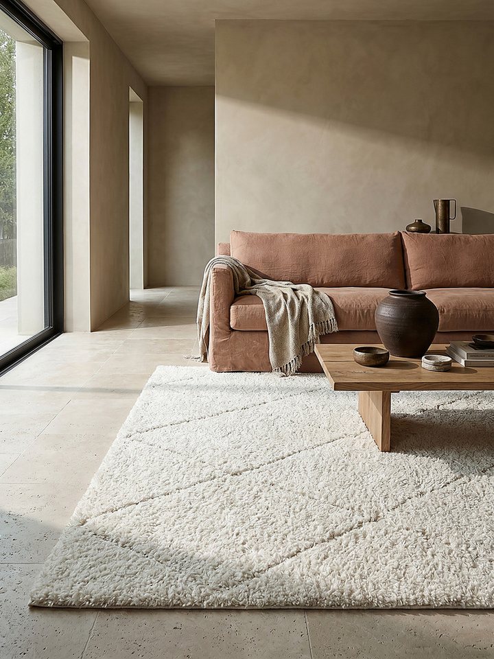 KADIMA DESIGN Teppich ATRIO Teppichläufer Creme 80x150 Berber Polypropylen Wohnraum, Läufer, Höhe: 31 mm, Fußbodenheizung geeignet, Strapazierfähig, Farbecht, Pflegeleicht Bild 2