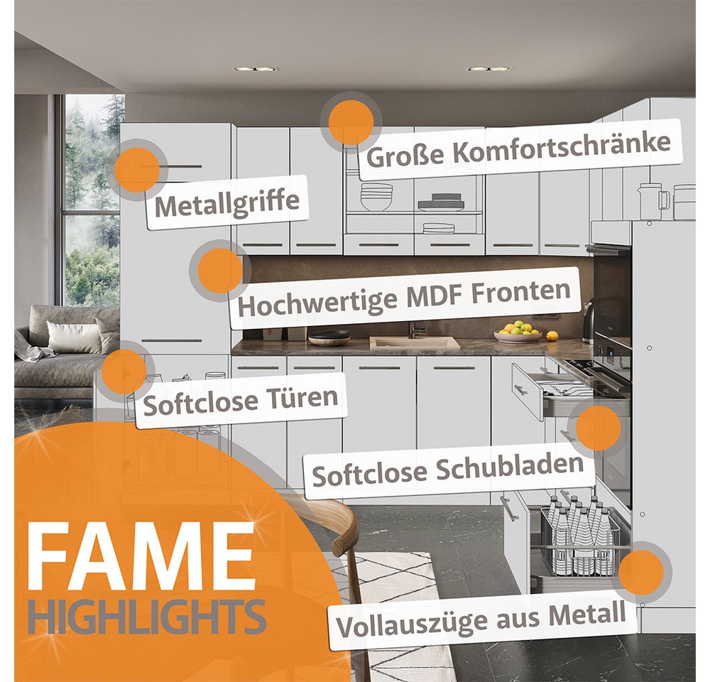 Vicco Unterschrank Fame-Line, Anthrazit Hochglanz/Anthrazit, 60 cm Bild 3