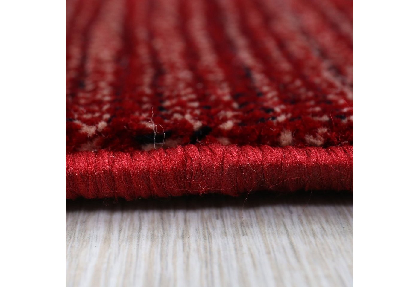 Vimoda Teppich Gabbeh Stil Optik Bunt Meliert mit Bordüre, Rechteckig