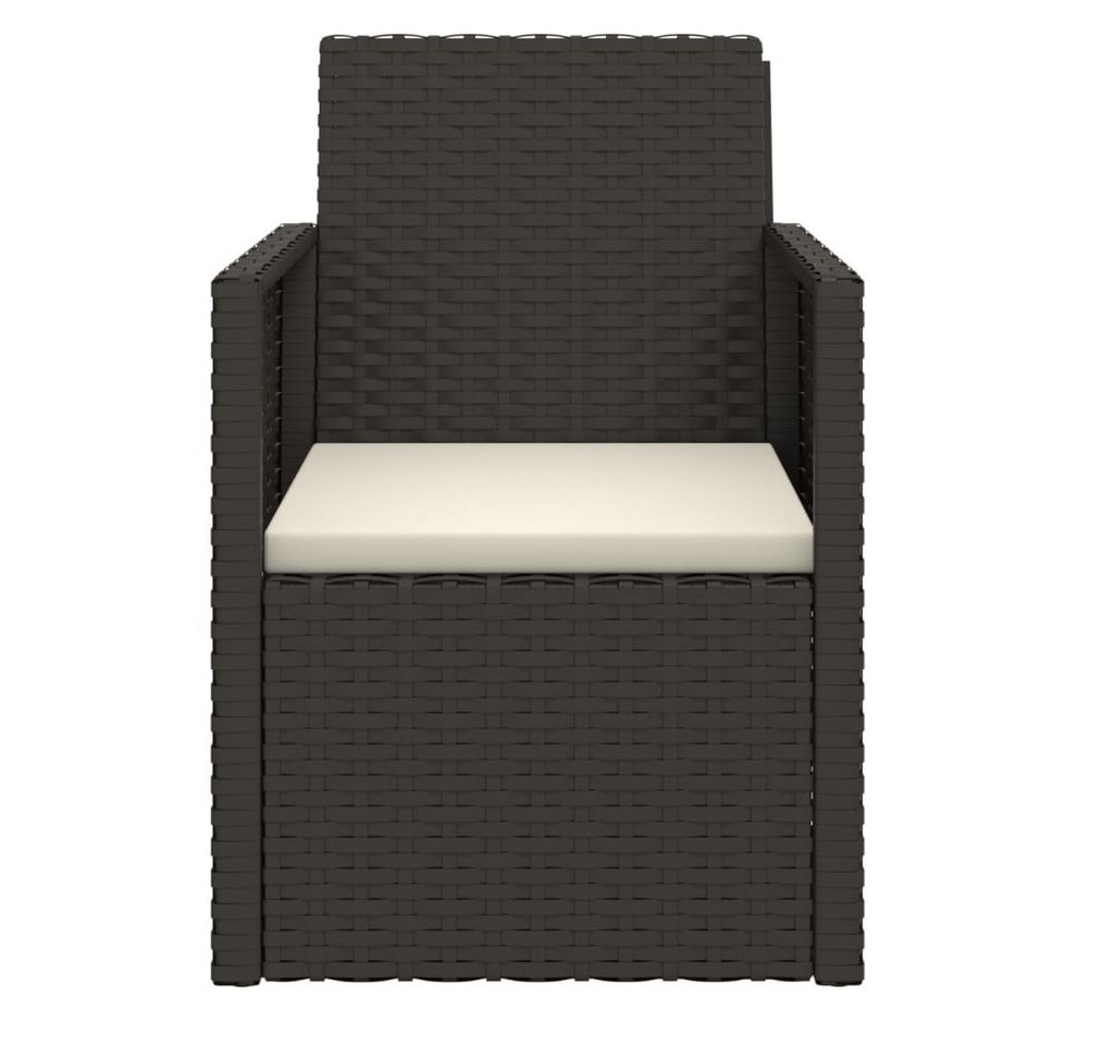 furnicato Gartensessel Schwarz mit Cremeweißem Kissen, 53x57x75 cm (1-St), Witterungsbeständige Sitzgruppe mit Polsterung und stabilem Rahmen Bild 2