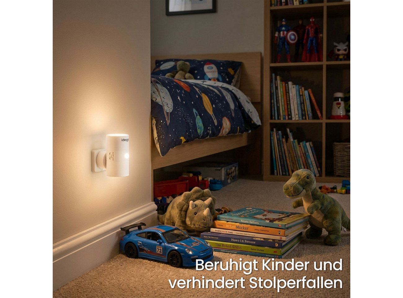 shop'n smile ideoon LED Steckdosenleuchte Steckdosen-Nachtlicht dimmbar mit PIR- & Dämmerungssensor, LED, mit Bewegungsmelder, 10 LEDs Bild 2