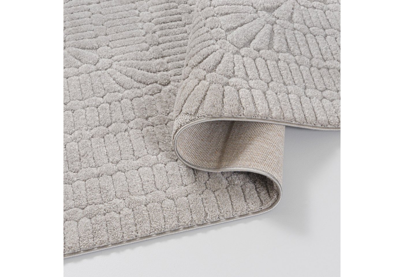 Mazovia Designteppich Geometrische Bögen Wohnzimmer, Schlafzimmer, Esszimmer, Büro, 80 x 150 cm, Fußbodenheizung