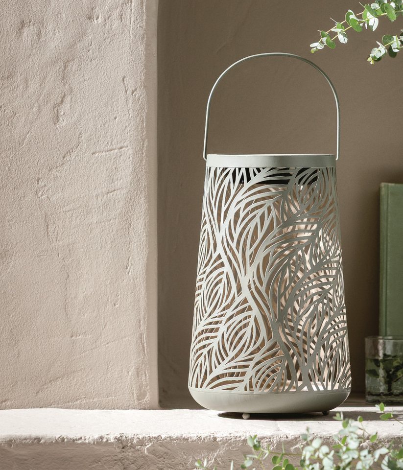 Dehner LED Solarleuchte Olea, Solar-Laterne, Ø20 x H32 cm, Metall & Kunststoff, Warmweiß, Dämmerungssensor, Solar Bild 2