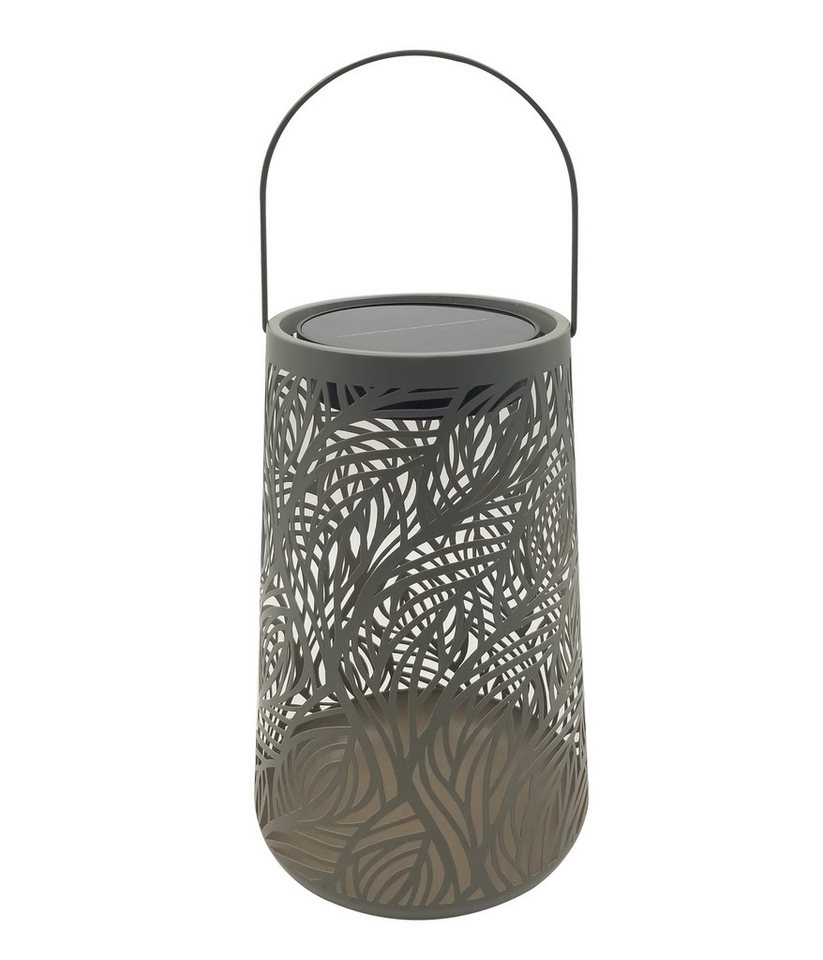 Dehner LED Solarleuchte Olea, Solar-Laterne, Ø20 x H32 cm, Metall & Kunststoff, Warmweiß, Dämmerungssensor, Solar Bild 4