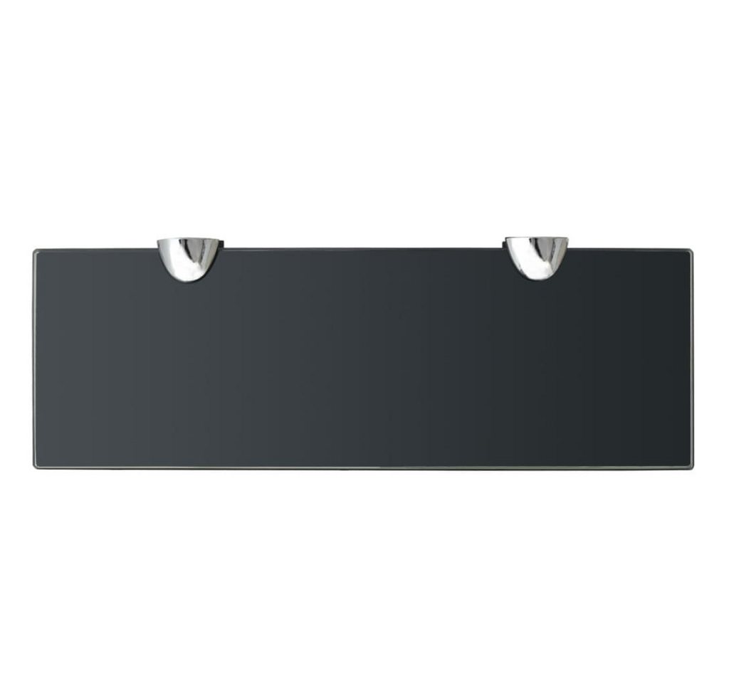furnicato Wandregal Schweberegal Schwarz 30 x 10 cm aus gehärtetem Sicherheitsglas, 1-tlg., Belastbare Glasablage mit 8 mm Dicke für Bad, Wohn- oder Schlafzimmer Bild 3