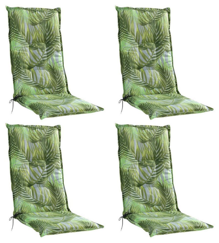 GO-DE Hochlehnerauflage LAKEVIEW, 50 x 120 cm, Grün, Baumwolle, Polyester, (4 St), Gartenstuhlauflage für Hochlehner Bild 4